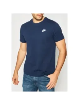 Nike Herren T-Shirt Blau - Rundhals, Kurzarm, Baumwolle