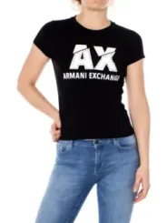 Schwarzes AX Logo Damen T-Shirt