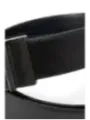 Textured schwarzer Ledergürtel mit Schnalle