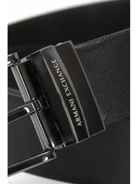 Schwarzer Armani Exchange Ledergürtel