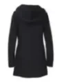 Schwarzer Kapuzenmantel aus Fleece