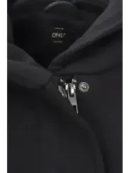 Schwarzer Kapuzenpullover mit Reißverschluss