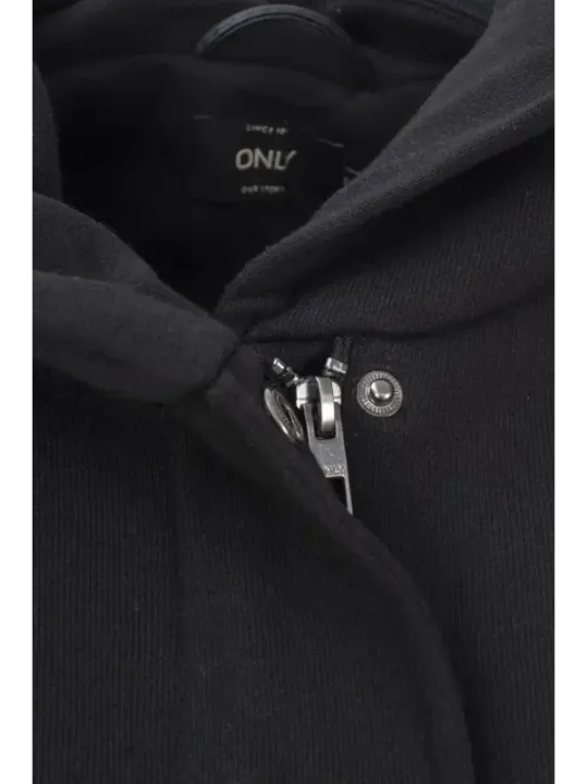 Schwarzer Kapuzenpullover mit Reißverschluss