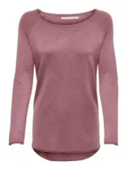 Mauve strukturierter Strickkurzpullover