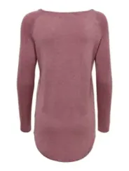 Rosenfarbenes Baumwoll-Raglan-Langarmshirt Only 126288