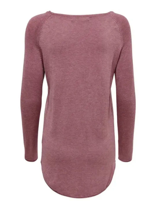 Rosenfarbenes Baumwoll-Raglan-Langarmshirt Only 126288