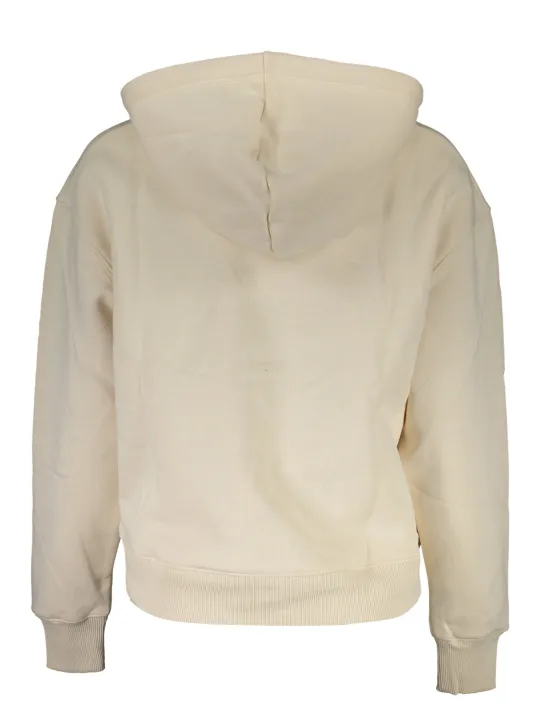 "Calvin Klein Sweatshirts im Sale | Calvin Klein Beiges Kapuzen-Sweatshirt mit Logo und Tasche online kaufen"|Planet-Deluxe