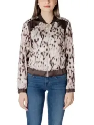 Weiße Bomberjacke mit Animalprint