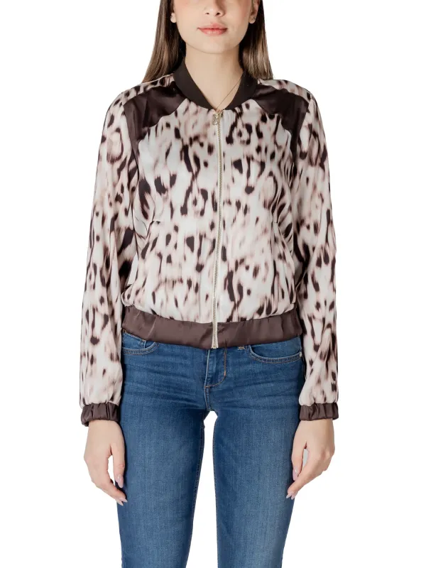 Weiße Bomberjacke mit Animalprint Weiße Bomberjacke mit Animalprint
