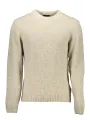 Beiger GANT Langarmpullover mit Logo und Rundhalsausschnitt