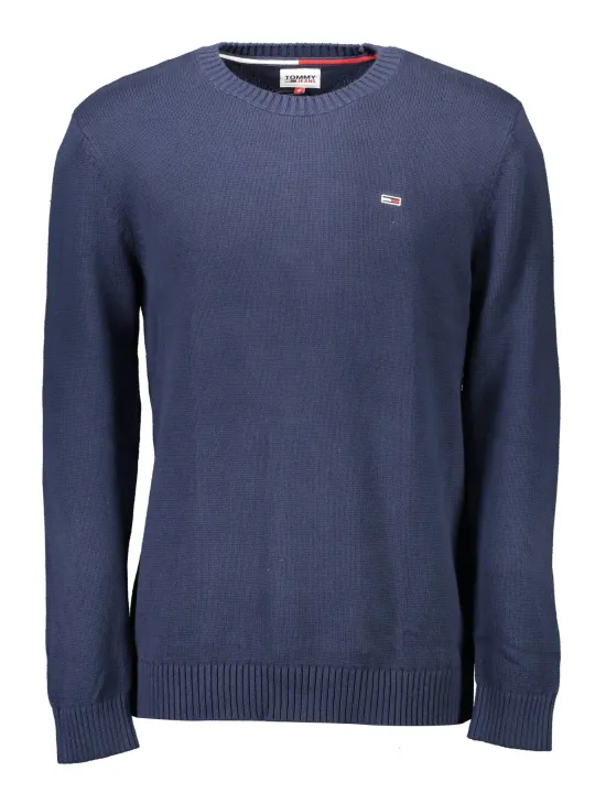 "Tommy Hilfiger Pullover im Sale | Bio-Baumwolle Pullover Rundhals Tommy Hilfiger Logo blau online kaufen"|Planet-Deluxe