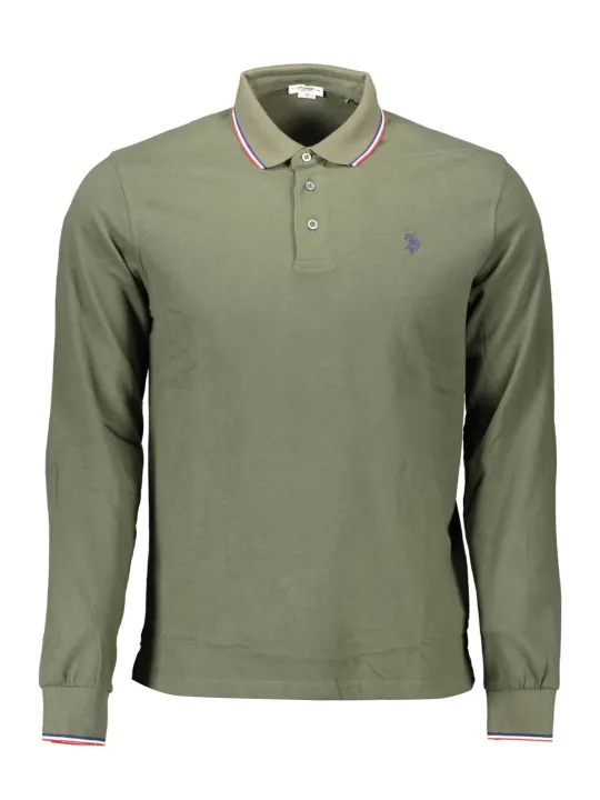 "U.S. POLO Poloshirts im Sale | Langarm Poloshirt mit Kontrast und Stickerei U.S. POLO 60641 online kaufen"|Planet-Deluxe