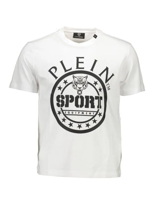 "Plein Sport T-Shirts im Sale | Plein Sport Kontrast Logo TShirt Rundhals Weiß online kaufen"|Planet-Deluxe