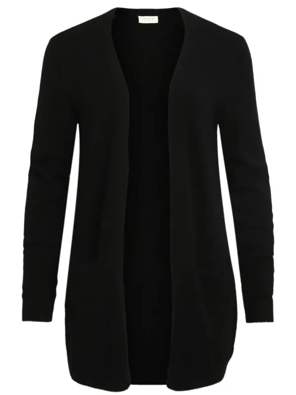 Schwarze Vila V-Ausschnitt Strickjacke Schwarze Vila V-Ausschnitt Strickjacke
