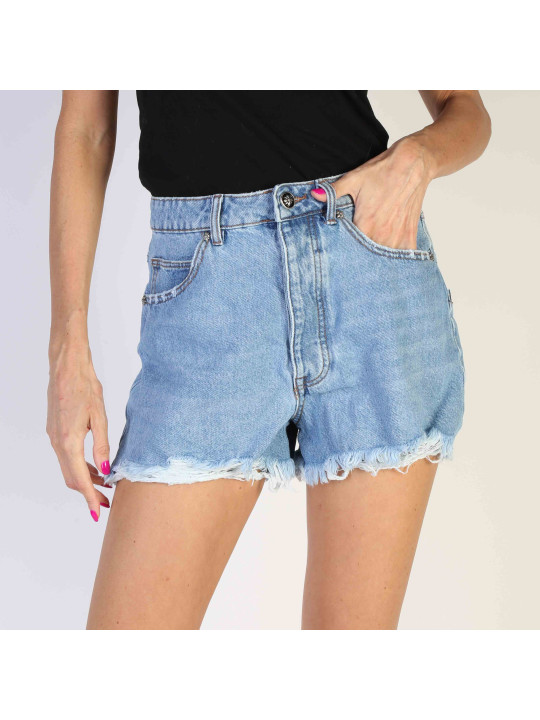 Fransige Denim-Shorts blau pose