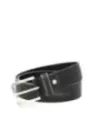 Schwarzer Ledergürtel mit Silber Schnalle