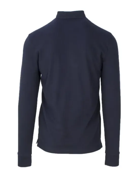 Marineblaues Baumwollrollkragenshirt