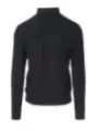 Schwarzer Rollkragenpullover mit Mesh-Textur