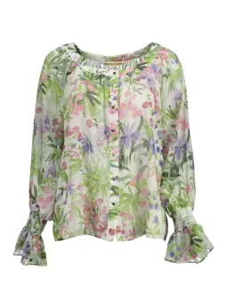 Weites Langarmshirt mit Knopfleiste & elastischen Bündchen