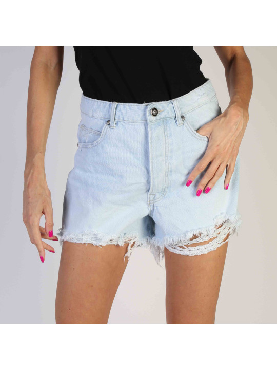 Helle Jeansshorts mit hohem Bund