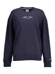 "Tommy Hilfiger Rundhals Sweatshirt Blau - Stickerei-Detail"