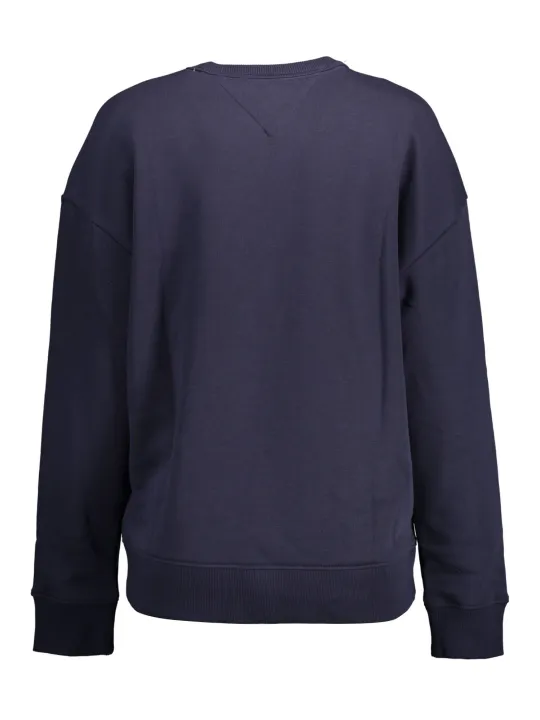 "Tommy Hilfiger Rundhals Sweatshirt Blau - Stickerei-Detail"