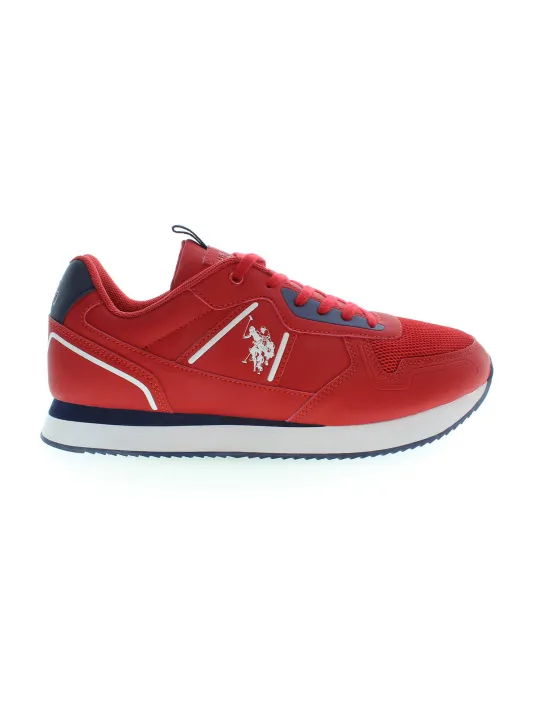US Polo Rote Sneakers: Kontrastdetails & Schnürsenkel