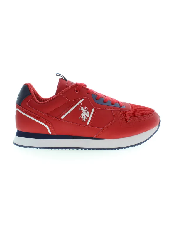 US Polo Rote Sneakers: Kontrastdetails & Schnürsenkel
