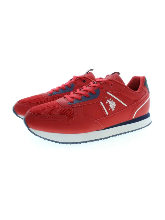 US Polo Rote Sneakers: Kontrastdetails & Schnürsenkel