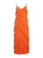 Orange Rüschenärmelloses Vila Sommerkleid