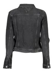 "Tommy Hilfiger Jacken im Sale | Tommy Hilfiger Damen Jeansjacke DW0DW13402_NERO_1BZ – Lange Ärmel, 2 Taschen, Knöpfe, Logo-Stickerei online kaufen"|Planet-Deluxe
