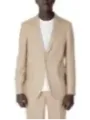 Beige Anzug, weißes Hemd für Herren