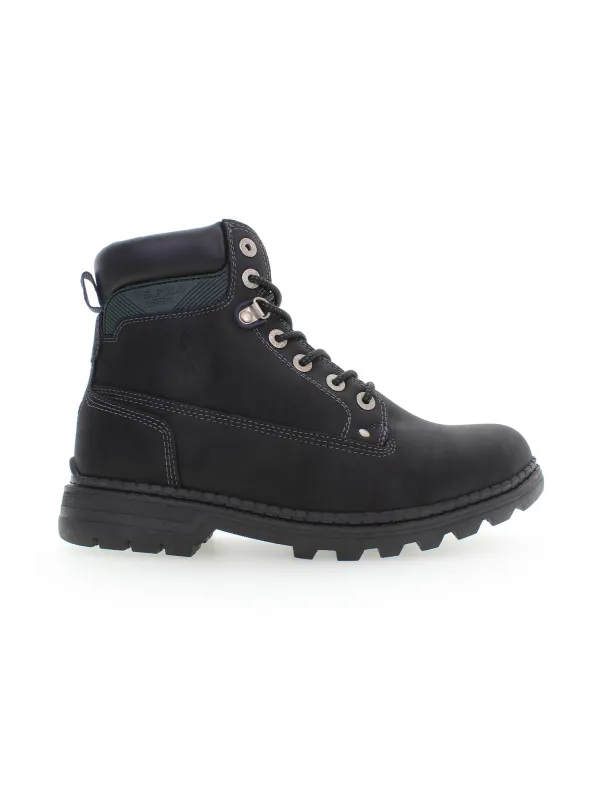 "U.S. POLO BEST PRICE Stiefeletten im Sale | U.S. POLO Schnürstiefel mit Kontrastdetails ZIGGY002MBU1 Schwarz online kaufen"|Planet-Deluxe
