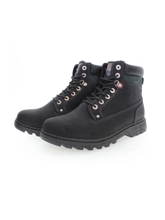 "U.S. POLO BEST PRICE Stiefeletten im Sale | U.S. POLO Schnürstiefel mit Kontrastdetails ZIGGY002MBU1 Schwarz online kaufen"|Planet-Deluxe