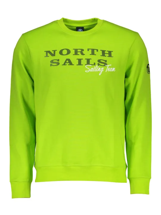"North Sails Sweatshirts im Sale | Langarm Sweatshirt Rundhals Logo North Sails Grün  online kaufen"|Planet-Deluxe