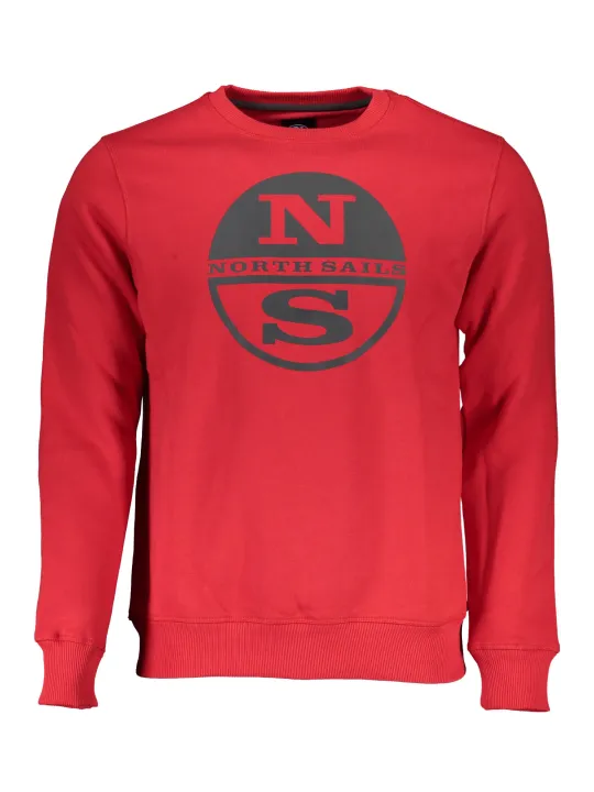 "North Sails Sweatshirts im Sale | Langarm Sweatshirt Rundhals Logo North Sails Rot online kaufen"|Planet-Deluxe