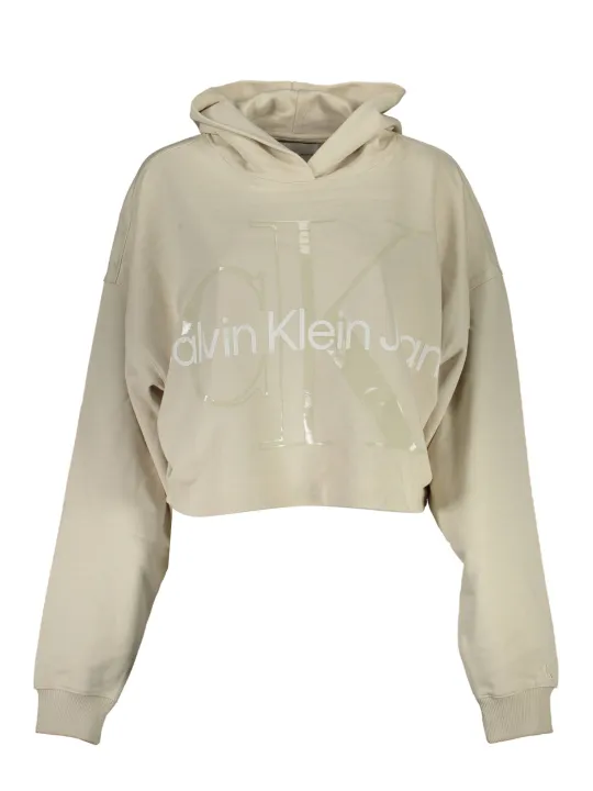 "Calvin Klein Sweatshirts im Sale | Calvin Klein Kapuzenpullover Beige mit Logo und Druck online kaufen"|Planet-Deluxe