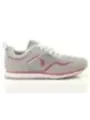 Graue Damen-Sneakers mit Pinkem Akzent