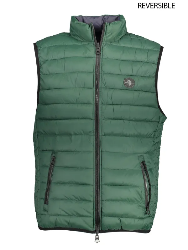 "U.S. POLO Jacken im Sale | Wendbare ärmellose Jacke Grün-Blau mit Taschen und Reißverschluss online kaufen"|Planet-Deluxe