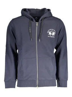 "LA MARTINA Blaues Kapuzensweatshirt mit RV & Taschen"