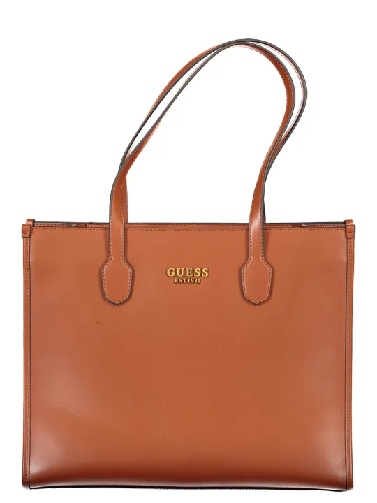 "GUESS JEANS Einzelstücke & Seltenheiten im Sale | Guess Jeans Tasche Braun mit Fächern und Reißverschluss online kaufen"|Planet-Deluxe