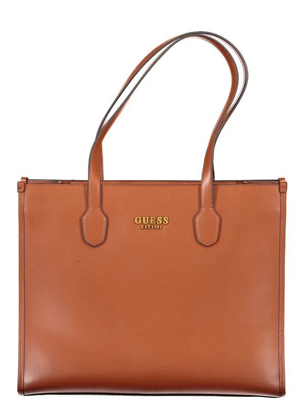 "GUESS JEANS Einzelstücke & Seltenheiten im Sale | Guess Jeans Tasche Braun mit Fächern und Reißverschluss online kaufen"|Planet-Deluxe