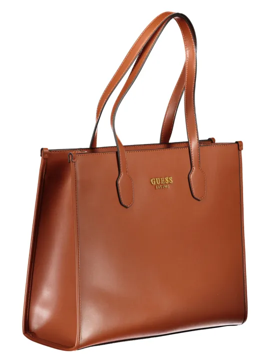 "GUESS JEANS Einzelstücke & Seltenheiten im Sale | Guess Jeans Tasche Braun mit Fächern und Reißverschluss online kaufen"|Planet-Deluxe