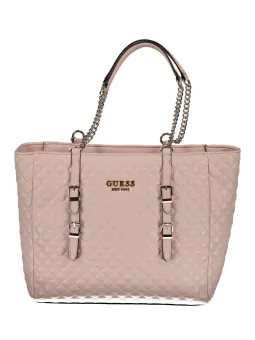 GUESS JEANS Rosa Tasche mit Kettenriemen & Fächern