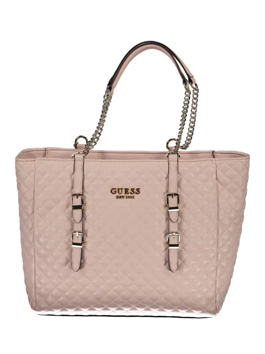 "GUESS JEANS Einzelstücke & Seltenheiten im Sale | GUESS JEANS Tasche mit Kettenriemen und Fächern Rosa online kaufen"|Planet-Deluxe