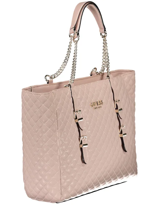 "GUESS JEANS Einzelstücke & Seltenheiten im Sale | GUESS JEANS Tasche mit Kettenriemen und Fächern Rosa online kaufen"|Planet-Deluxe