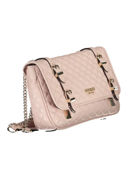 "GUESS JEANS Einzelstücke & Seltenheiten im Sale | GUESS Jeans Rosa Tasche mit Ketten und Fächern online kaufen"|Planet-Deluxe