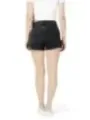Schwarze Jeans-Shorts mit Wellenmuster