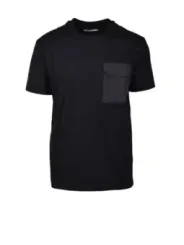 Schwarzes T-Shirt mit Brusttasche
