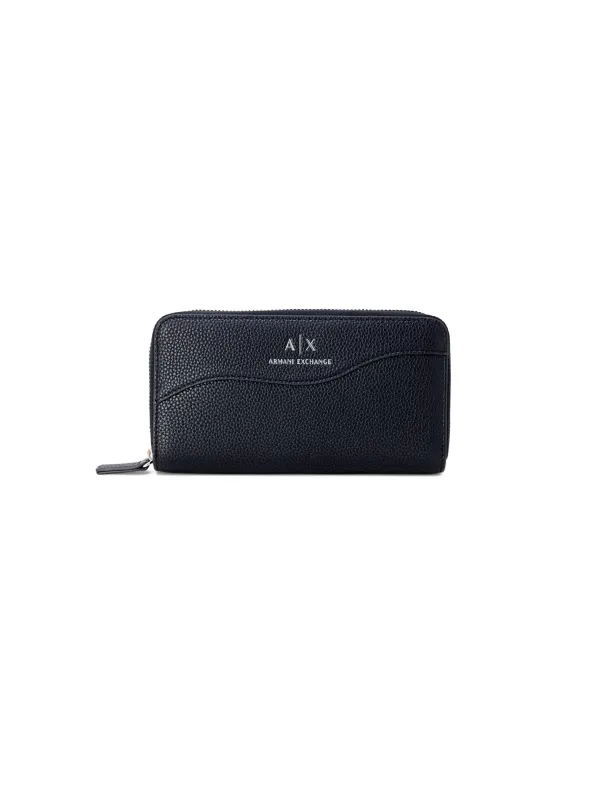 Schwarze Armani Exchange Ledergeldbörse